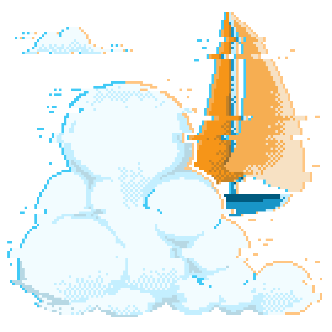 Pixelated Image of Cloud with Sales