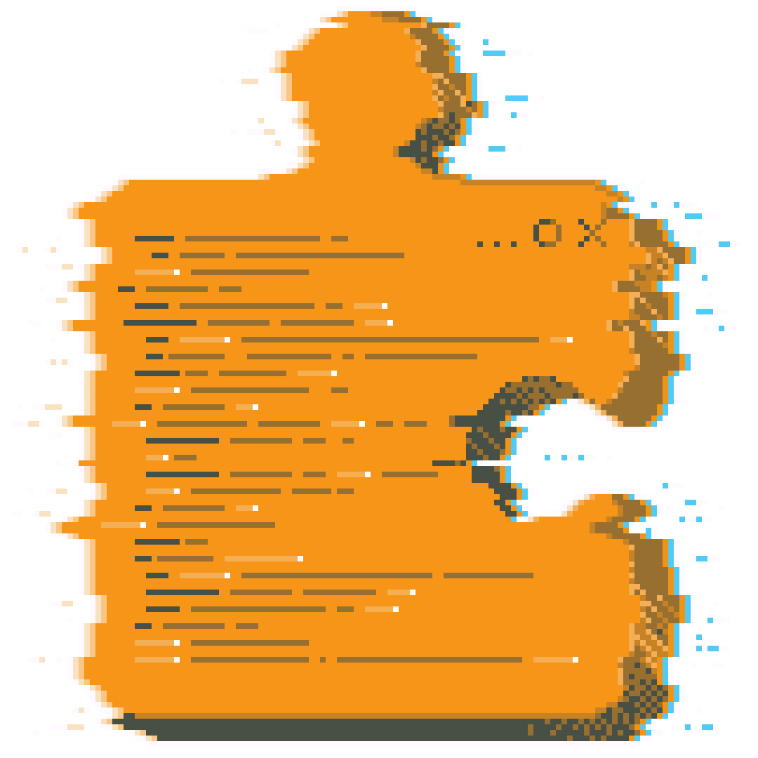 Pixelated Image of an orange Puzzle