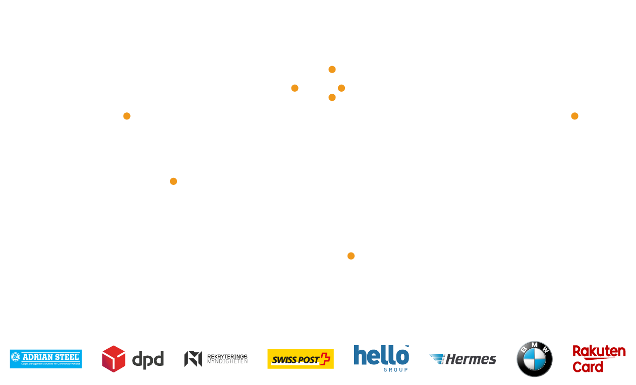 Map showing our customers around the world.
