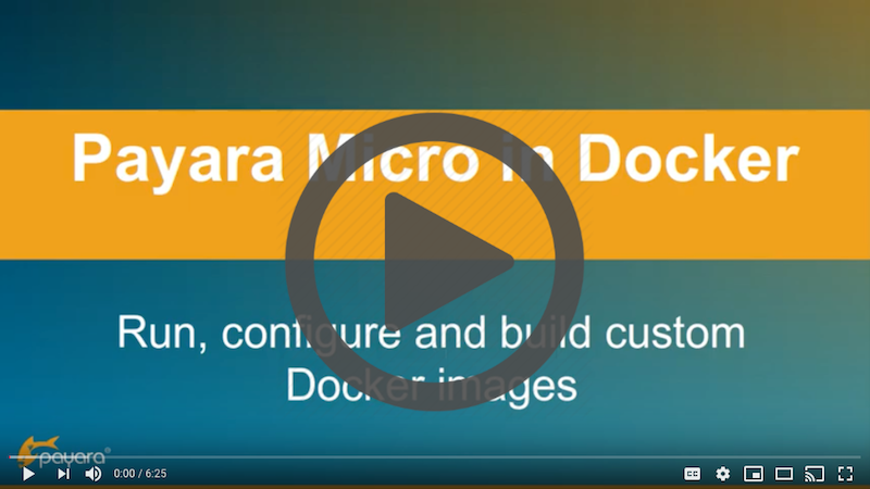 Payara Micro in Docker Run, Configure, and Build Custom Docker Images video